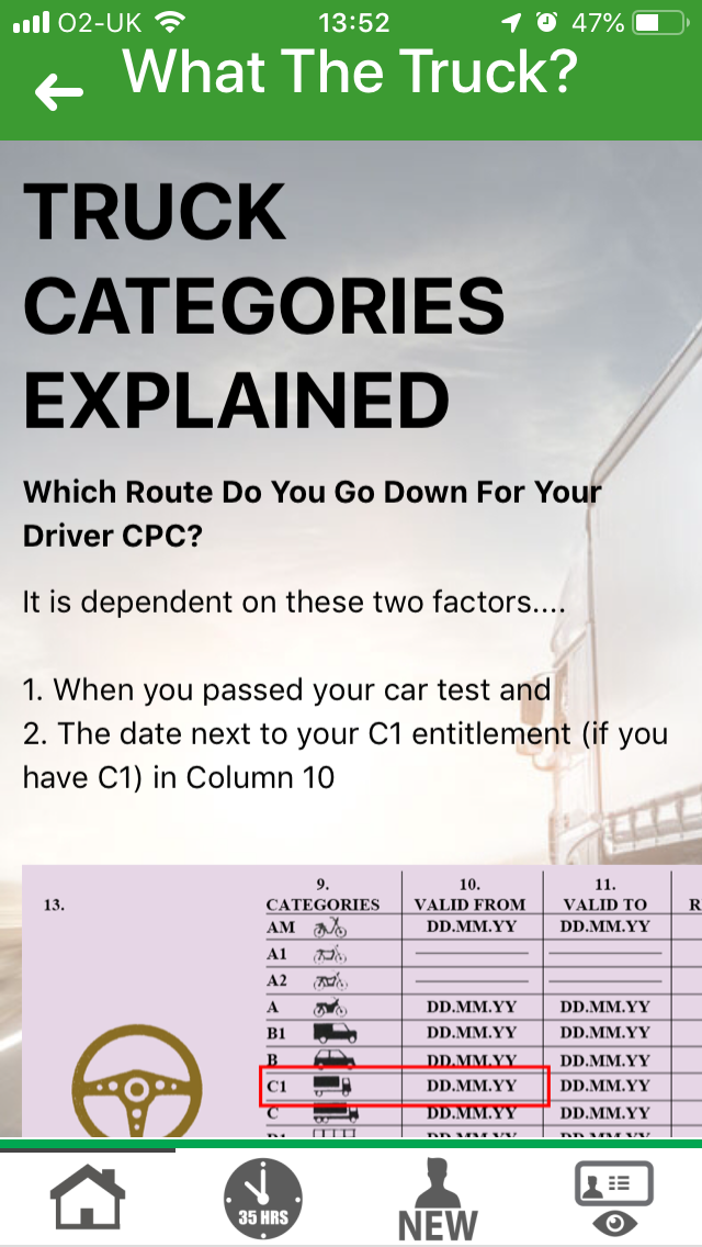 Truck Categories Explained screenshot